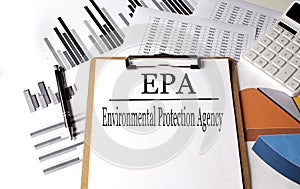 Paper EPA with on a chart background