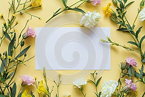 paper with eustoma and goldenrod photo