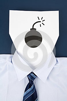 Paper Face and Bomb Sign