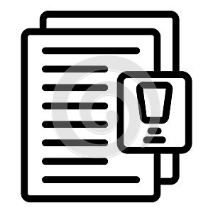 Paper fail data icon outline vector. Erase system