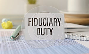 Paper with Fiduciary duty