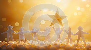 Paper Figures Reaching Star.AI generated image