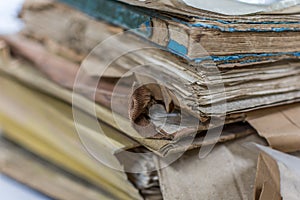Paper files in folder old documents or old letter