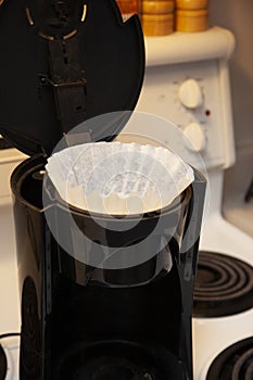 Paper filter in a coffee pot