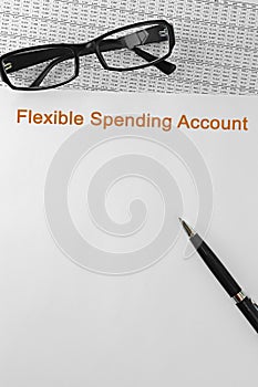 Paper with Flexible Spending Account FSA on a table