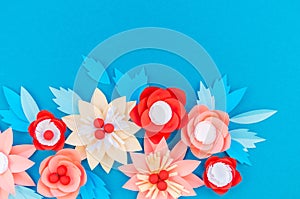 Paper flower for Christmas decor. Color coral fashion pastel photo
