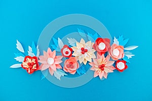 Paper flower for Christmas decor. Color coral fashion pastel photo