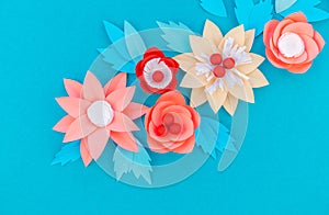 Paper flower for Christmas decor. Color coral fashion pastel photo