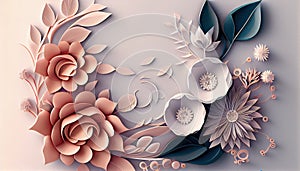 Paper flower craft abstract background nature symbol design summer creative three-dimensional decoration spring element art