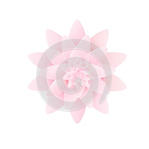 Paper flower lotus. isolated on white background. Vector illustration.