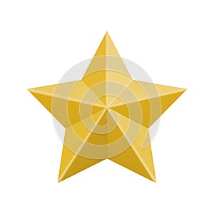 Paper folded star. Golden origami Christmas Star ornament