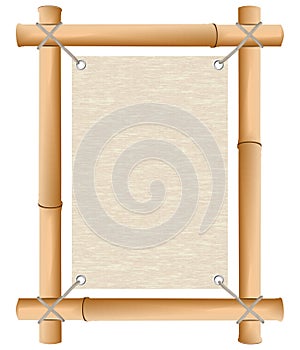 Paper in a frame from a bamboo