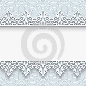 Paper frame with lace borders