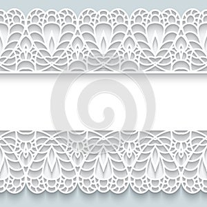 Paper frame with lace borders