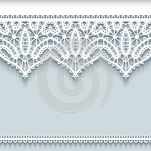 Paper frame with lace borders