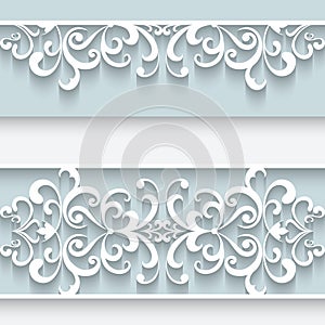 Paper frame with lace borders photo