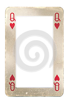 Paper frame from queen of hearts playing card