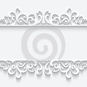 Paper frame with swirly border ornament photo