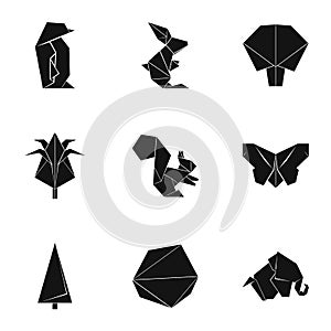 Paper frippery icons set, simple style photo