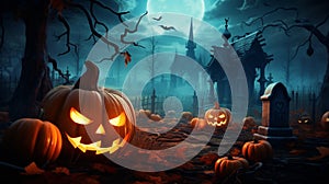 Paper graphic of happy halloween fun party celebration background design halloween elements
