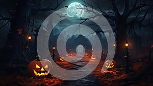 Paper graphic of happy halloween fun party celebration background design halloween elements