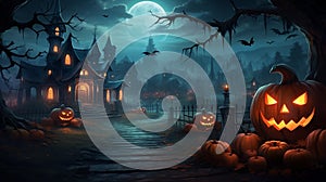 Paper graphic of happy halloween fun party celebration background design halloween elements