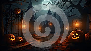 Paper graphic of happy halloween fun party celebration background design halloween elements