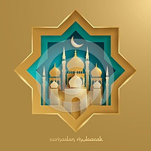 Paper graphic of Islamic mosque