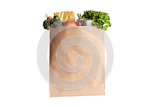 Paper grocery bag isolated