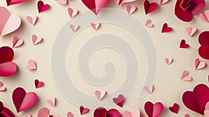 The paper heart border.AI generated image
