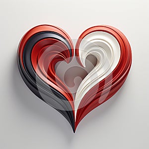 a paper heart shaped as a two toned couple of hearts