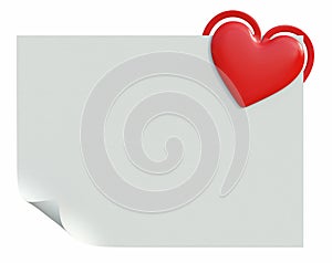 Paper with Heart shaped Clip