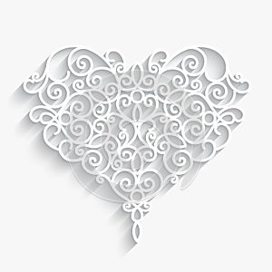 Paper heart on white