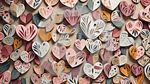 paper hearts - Stockphotography made with Generative AI tools photo