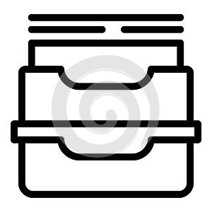 Paper holder icon outline vector. Files repository shelves