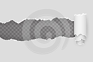 Paper hole ripped torn window sheet pattern realistic transparent background vector illustration
