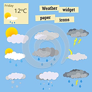 Paper icons weather