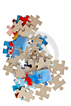 Paper jigsaw puzle isolated photo