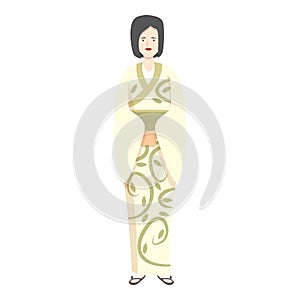 Paper kimono icon cartoon vector. Asian person