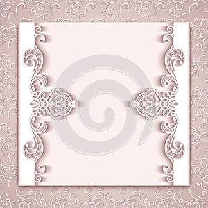 Paper lace card with cutout borders