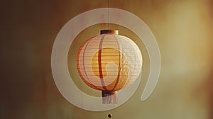 A paper lantern hanging against the wall. concept of spirit of hope and joy of Lunar New Year celebrations. Generative ai