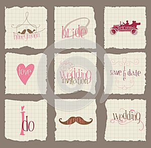 Paper Love and Wedding Design Elements