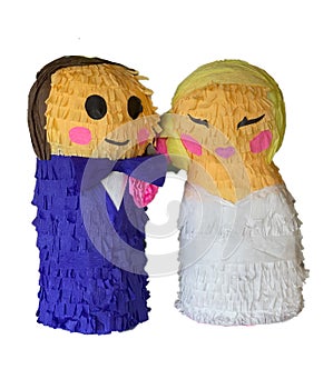 Bride and Groom Paper Mache PiÃÂ±ata