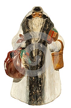 Paper-mache Santa Claus toy (with sack and basket)