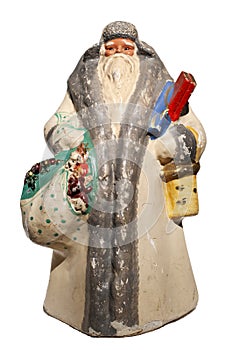 Paper-mache Santa Claus toy (with sack and basket)