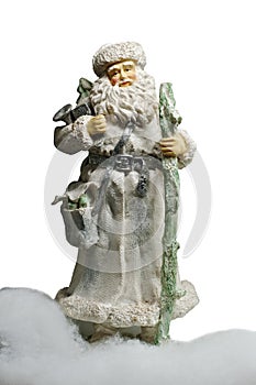 Paper-mache Santa Claus toy (with staff and bag)