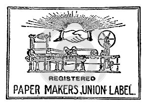 Paper Makers Union Label, vintage illustration