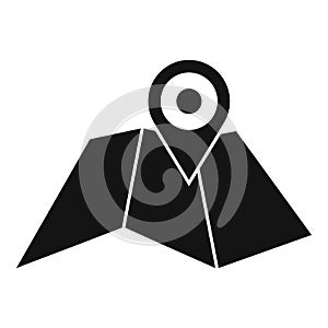 Paper map exploration icon, simple style