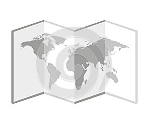 paper map isolated icon design