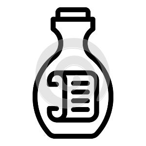 Paper message bottle icon outline vector. Paper cork